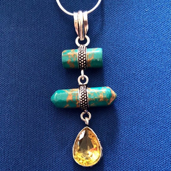 Jewelry - Copper Turquoise Blue Topaz Solid Sterling Silver